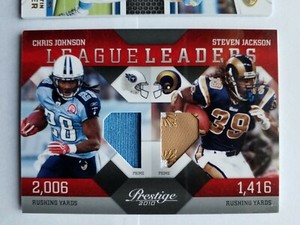 2010 Prestige League Leaders Jersey Chris Johnson/Steven Jackson #/50 Rare