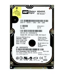 Western Digital WD400VE - 75HDT1 0X7571 40Gb 2.5" Laptop IDE Hard Drive - Picture 1 of 1