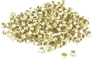 Brass Eyelet 200PC Set 8MM DIAMETER 4MM INNER Hole Makers Leather Eyelets PL231 - Picture 1 of 6