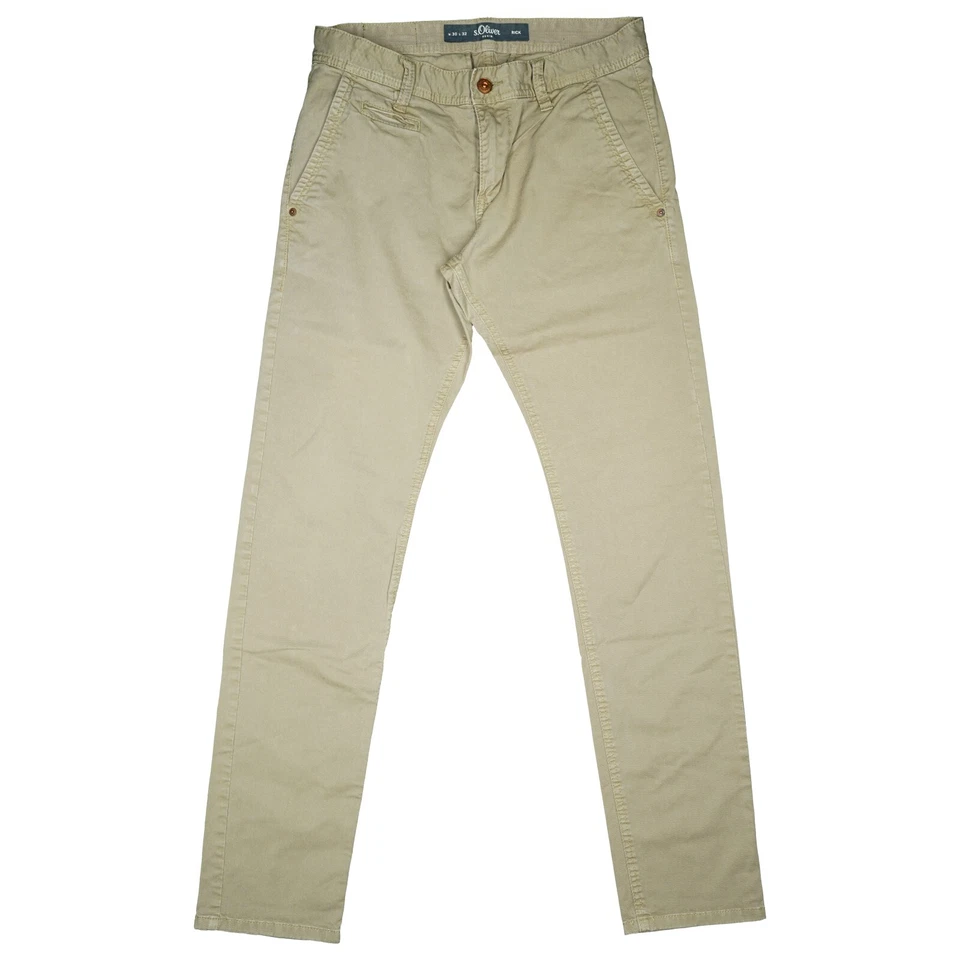 Jeans masculino S.Oliver Rick chino skinny perna fina 46 P W30 L32 30/32 bege - Imagem 1 de 4