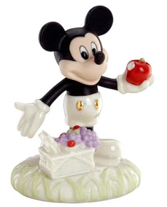 Lenox Disney Mickey Mouse Picnic Sosteniendo Estatuilla de Manzana 3.5"H #833322 Nuevo - Imagen 1 de 1