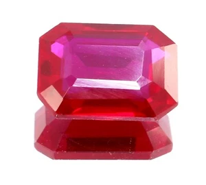7.25 Ct Natural Certified Blood Red Burma Ruby Emerald Cut Loose Gemstone - Bild 1 von 5