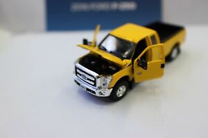 Yellow 1 64 Scale 2016 Ford F-250 Pickup Truck Single Cabin Diecast Open Doors 