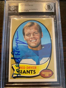 Fred Dryer Autographed 1970 Topps Rookie card Beckett Auto Grade Hunter NBC!!!! - Picture 1 of 2