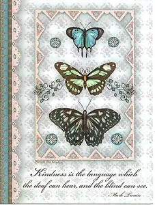 Blue Butterfly Butterflies Kindness Thank You Greeting Card By Leanin' Tree - Picture 1 of 4