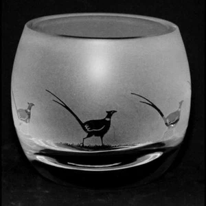 Milford Pheasant Small Tealight Glass Hand Crafted Candle Holder Nightlight Box - Picture 1 of 1
