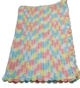 Crochet Baby Blanket Multi Colors(2788Hotb)Hand Made Never Used - Picture 1 of 7