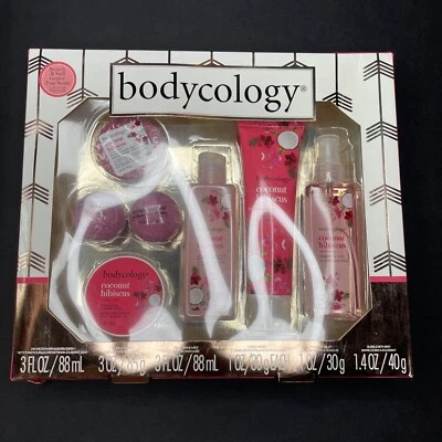 Bodycology Gift Set 7 Piece Coconut Hibiscus Bath And Body Gift Set Brand New - Image 1 of 4