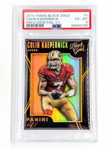 Panini Black Gold Holo Gold 2015 lámina de oro #7 Colin Kaepernick 1/1 PSA 6 49ers - Imagen 1 de 2