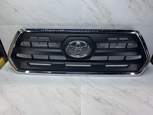 TOYOTA TACOMA SR5 FRONT UPPER GRILLE BLACK w/ CHROME TRIM + EMBLEM 2016-2023 - Picture 1 of 11