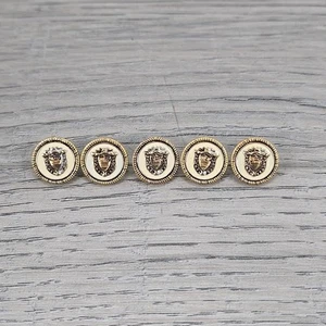 Pendleton Ivory Enamel Brass Shaft Shield Rope 5/8" Replacement Buttons - 5 pc - Picture 1 of 3