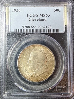 1936 Cleveland Silver Half Dollar PCGS MS65 - Image 1 of 3