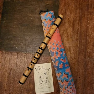 Flauto a vento in legno di bambù fatto a mano 17 3/4" realizzato da Richard Allen - Foto 1 di 6