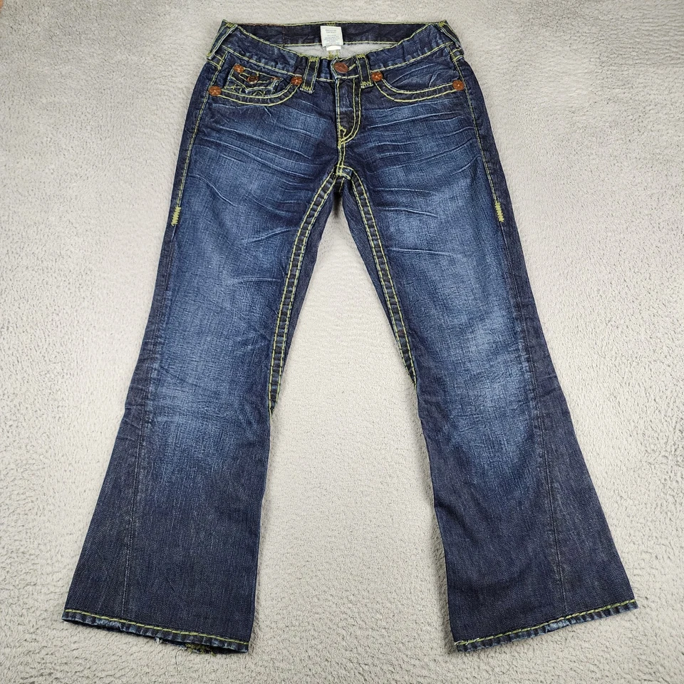 Pantalones de mezclilla True Religion para hombre 30 azules Joey Super T puntada gruesa corte boot occidental Foto 1 de 4