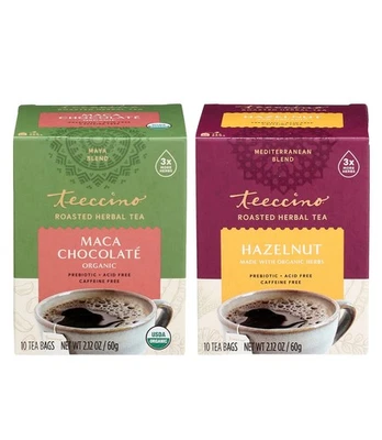 Café herbal orgánico sin cafeína paquete de 2 sabores variedad, 1 cada uno: avellana... Foto 1 de 4