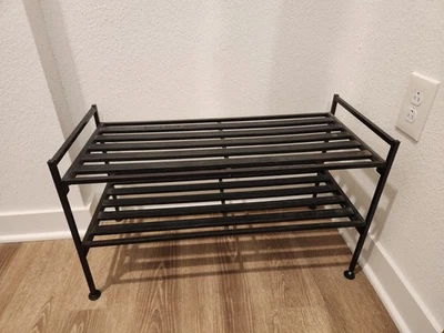 Zapatero de Metal, Organizador de Zapatos de 2 Niveles, Estante de Almacenamiento de Zapatos Negro Foto 1 de 3