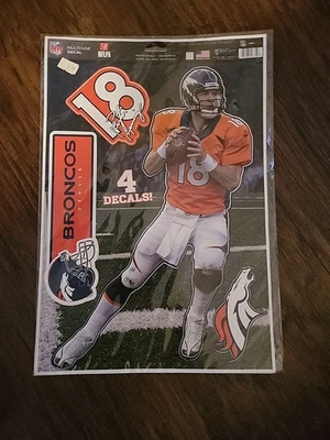 Peyton Manning 丹佛野马队 NFL 足球照片贴花贴纸全新 NFLPA SC — 第 1/2 张图片