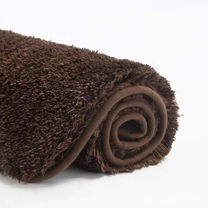 Bath Mat Non Slip Bathroom Mat (16 x 24, Brown) Water Absorbent Soft Microfib... - Picture 1 of 7