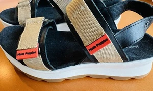 Hush Puppies Beige And Black Wedge Sandal With Orange Trim. New With No Tags. - Picture 1 of 5