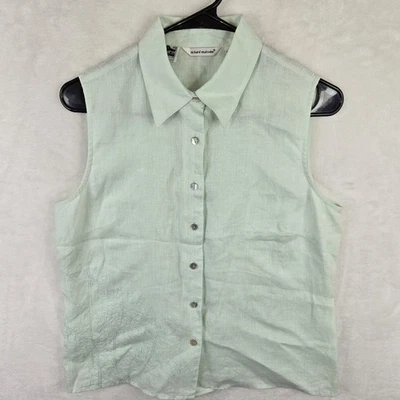 Top Richard Malcolm Irlandés Lino Mujer Aqua Floral Bordado Sin Mangas M Foto 1 de 4