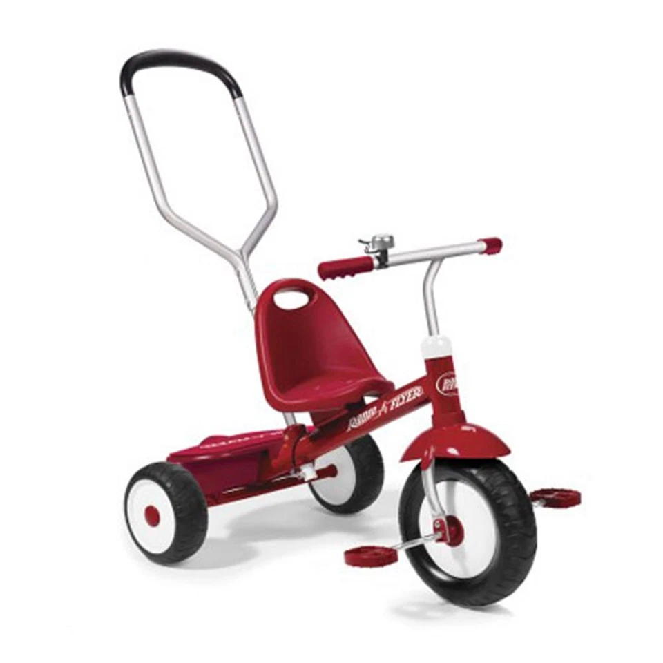 Radio Flyer Deluxe Steer and Stroll Bicicleta de Recreação Infantil Triciclo, Vermelho (Caixa Aberta) - Imagem 1 de 4