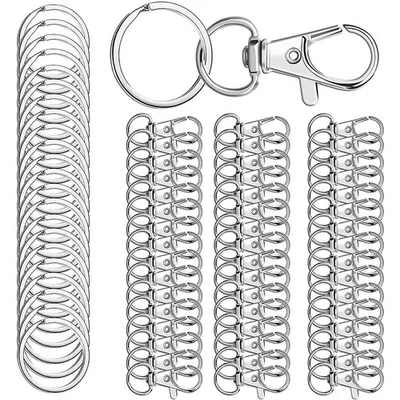 50Set Swivel Clasps Bright Key Rings Metal Lanyard Snap Hooks Metal Lobster Claw - Image 1 of 4
