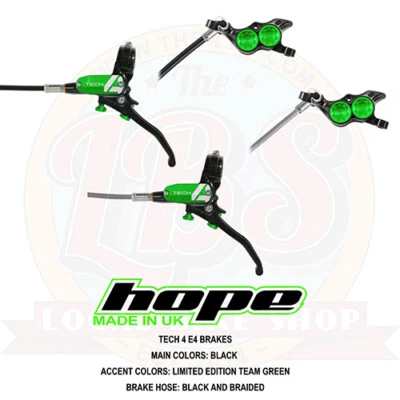 Hope Tech 4 E4 Enduro AM MTB Brakes Limited Edition Factory Racing Green - New - Image 1 of 2