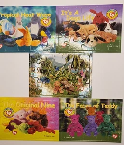 Lote de 5 rompecabezas pequeños TY Beanie Babies Official Club 1998 - Imagen 1 de 4