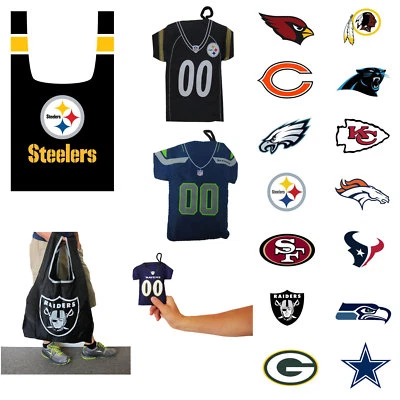 New NFL Pick Your Team Jersey Style Reusable Shopping Grocery Bag Tote Carrier - Image 1 of 2
