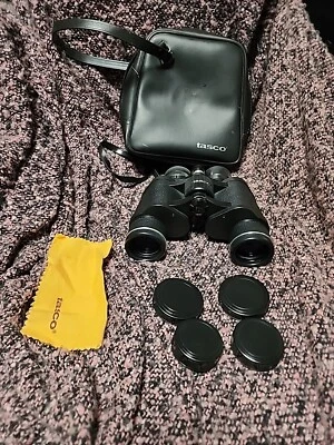 Tasco Binoculars 4000 CRZ 7x35mm Lens Zip Focus Black 420ft 1000 Yards*with Case - Image 1 of 4