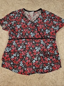 SB Scrubs Women's Floral Print Scrub Top Size S - Picture 1 of 9