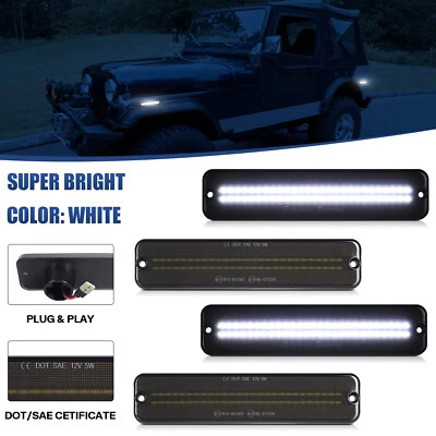 Front Rear Fender LED Side Marker Lights For Jeep Cherokee CJ5/6/7 J10/20 Pickup Foto 1 de 4