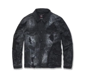 New Men's Jordan Craig Ambition Denim Trucker Jacket Industrial Black Size XL - Picture 1 of 9