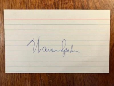 OUTSTANDING VINTAGE 3x5 INDEX CARD SIGNED BY BRAVES HOF PITCHER WARREN SPAHN - Image 1 of 2
