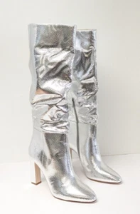 Jessica Simpson Minerva Knee High Boots, Silver, Women's 11 (Wide Calf) - Picture 1 of 7