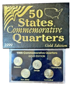 1999-2000-2001-2002-2003-2004-2005-2007 Gold Commemorative State Quarters Sets - Picture 1 of 16