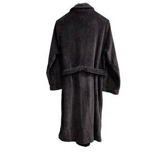 Tommy Hilfiger Fleece Robe Mens S/M Gray Tie Waist Long Preppy Loungewear - Picture 1 of 7