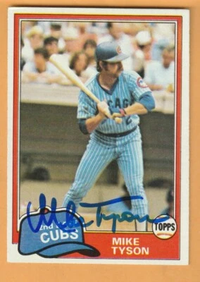 Mike Tyson Chicago Cubs AUTO Signed 1981 Topps Rocky Mount North Carolina - Image 1 of 2