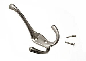 New 40 X Hat Coat And Robe Tri Triple Hooks CP Chrome Plated 100mm 4 Inch - Ones - Bild 1 von 1