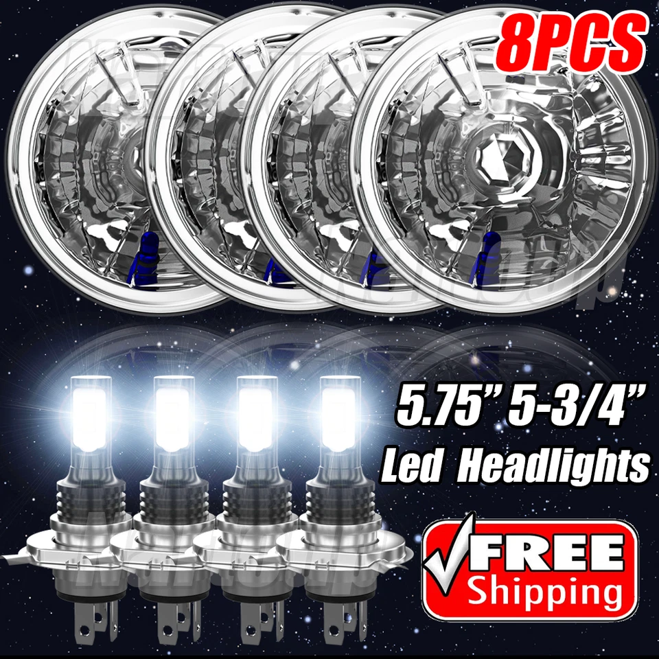 4PCS 5.75" bright LED Headlights Hi-Lo Beam For Mercedes-Benz 380SL 450SL 560SL - Image 1 of 4
