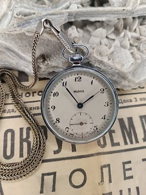Vintage USSR Pocket Watch Monija Molnia Open Face Precision class 18jewels 1960s - Image 1 of 4