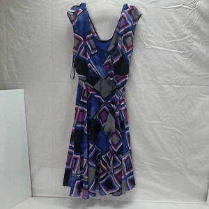 LANE BRYANT WOMENS PURPLE MULTI-COLOR BELTED KNEE LENGTH DRESS SIZE 22/24 - Picture 1 of 18