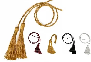 Kordel mit Doppelquasten Kordellänge 400mm Quastenlänge 50mm Troddel Gardinen  - Bild 1 von 5