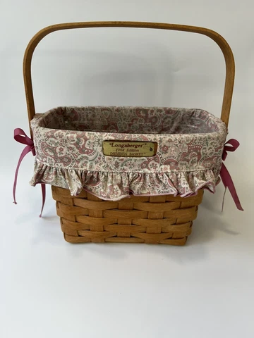 1994 Longaberger Dresden Tour Basket Fabric Liner Plastic Protector Cover