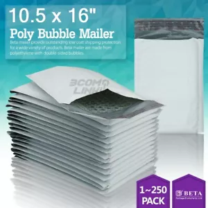#5 10.5x16 (10.5x15) Poly Bubble Mailer Padded Envelope Shipping Bag 25,50,100 - Picture 1 of 18