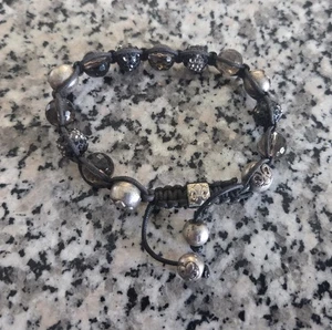 Nialaya Shamballa Bead 925 Sterling Silver Mens Bracelet - Picture 1 of 8