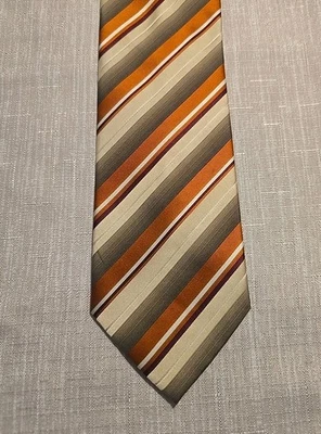 Covington Polyester Orange / Gold / Brown Tie - Image 1 of 2