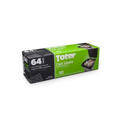 Bolsa de basura Toter de 64 galones sin aroma negra para exteriores lata de plástico con solapa 10 unidades Foto 1 de 2