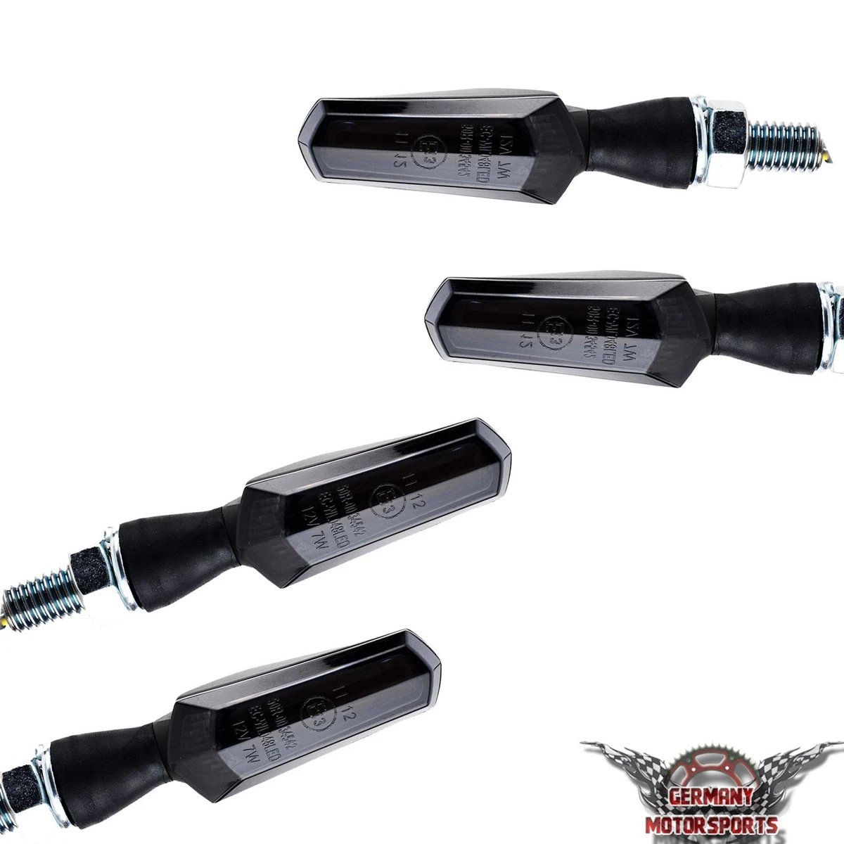 Motorrad LED Standlicht + Rücklicht Blinker Shark 2 Paar Vorn