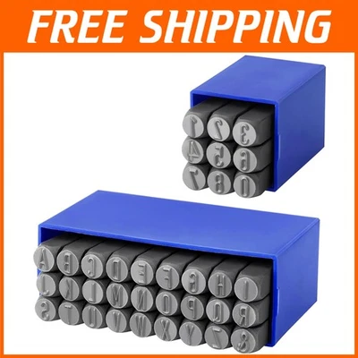 Juego de perforadores de letras y números de acero con resorte Foto 1 de 4